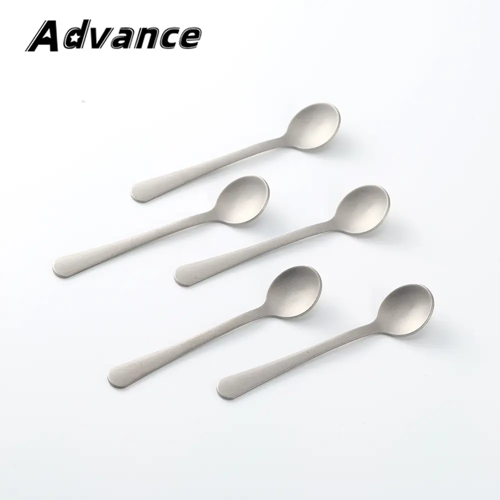 Mini Size Titanium Alloy Small Dessert Spoon Outdoor Camping Coffee Mixing Spoon