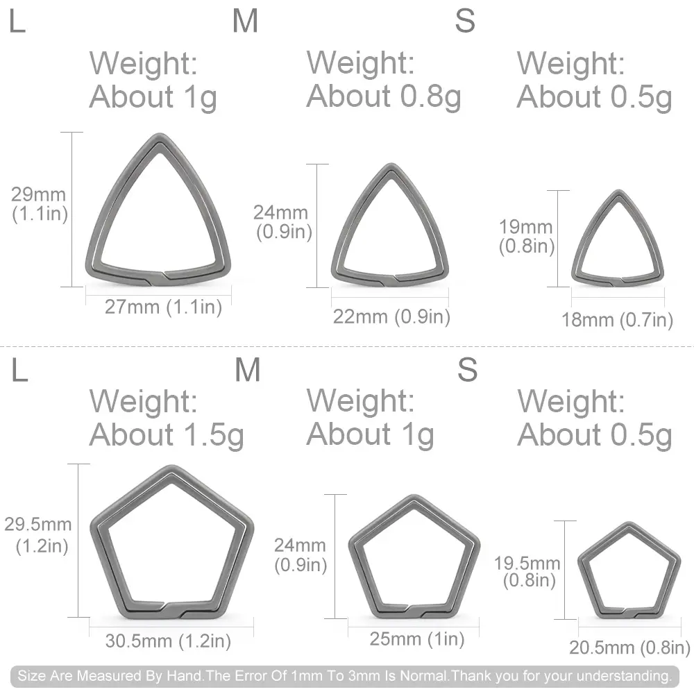 Pentagram Triangle Shape Titanium Alloy Keyring Portable Keychain Buckle Accessories Outdoor EDC Tool