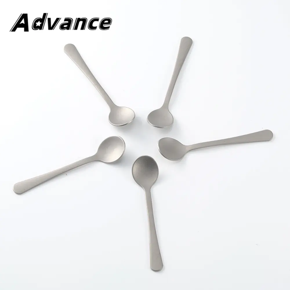 Mini Size Titanium Alloy Small Dessert Spoon Outdoor Camping Coffee Mixing Spoon