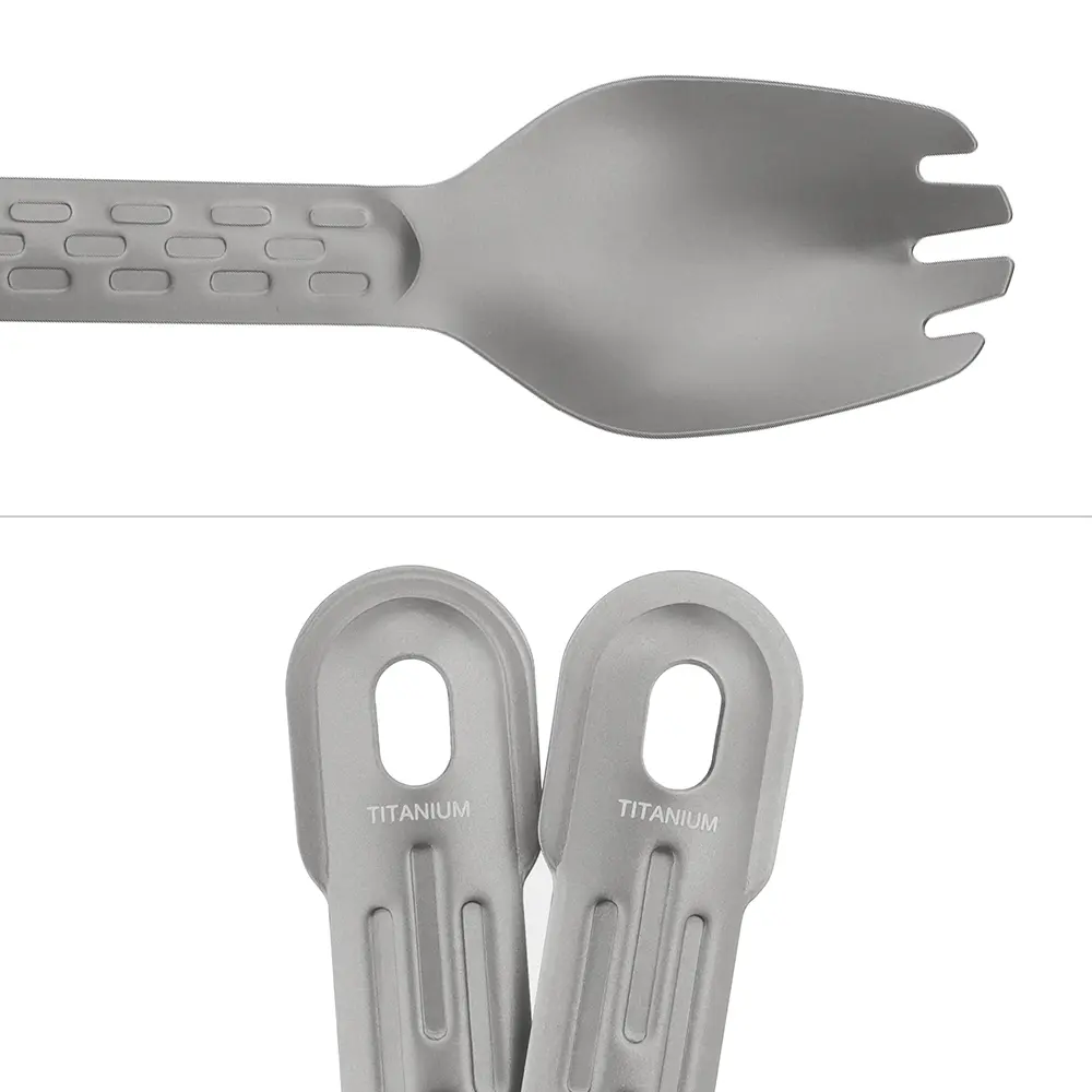 Dessert Salad Fork Spoon Titanium Tableware Picnic Utensils Spoon Fork Outdoor Travel Camping Supplies