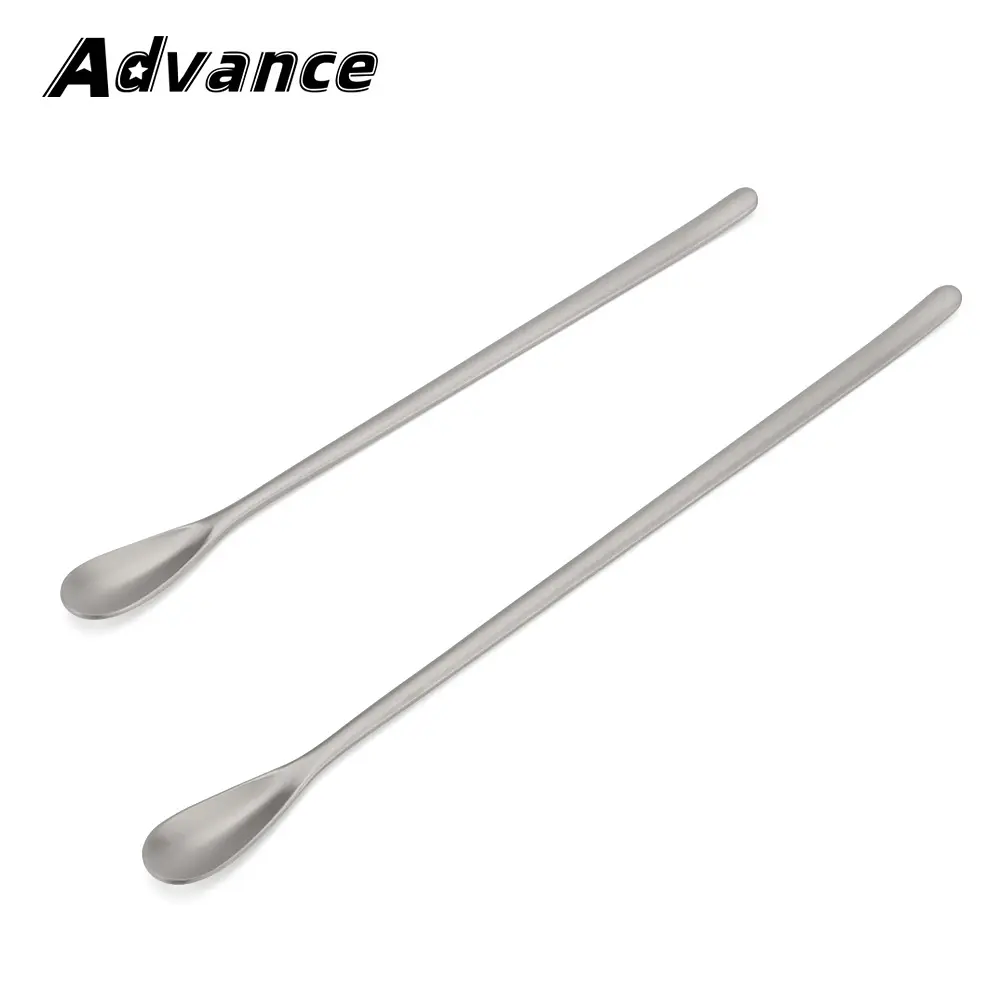 Titanium Alloy Spoon Long Handled Dessert Spoon Outdoor Camping Milk Tea Coffee Bar Mixing Spoon