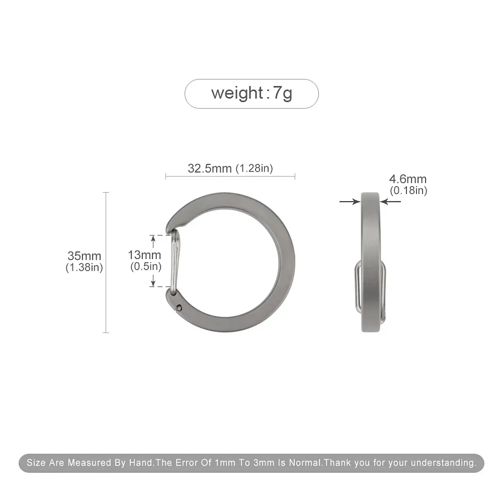 Titanium Alloy Round Simple Mini Carabiner Key Ring EDC Outdoor Small Tool Keyring Accessories