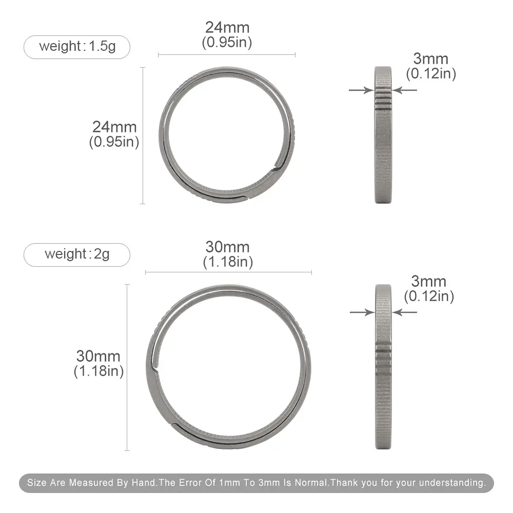 Circle Keyring Titanium Alloy Keychain Buckle EDC Outdoor Tool Accessories