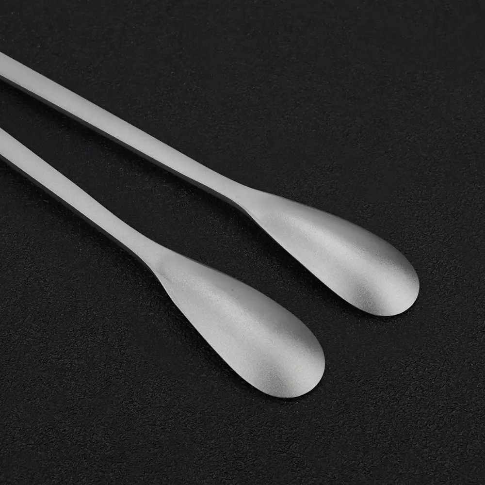 Titanium Alloy Spoon Long Handled Dessert Spoon Outdoor Camping Milk Tea Coffee Bar Mixing Spoon