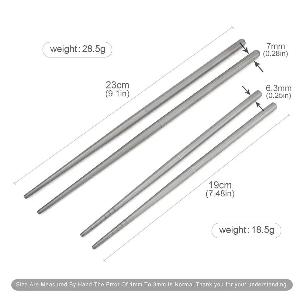 Short/Long Style Detachable Titanium Alloy Chopsticks Portable Outdoor Camping Tableware Non-toxic Picnic Tool