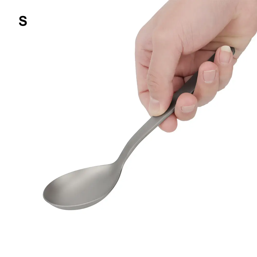 Titanium Alloy Soup Spoon Outdoor Camping Food Spoon Lightweight Portable Picnic Tableware