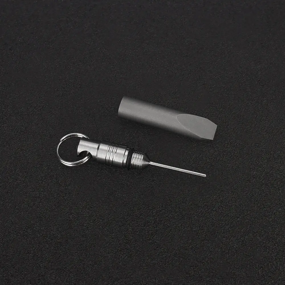 Small Titanium Alloy Card Removal Needle Keychain Pendant Mobile Phone Card Needle EDC Outdoor Tool