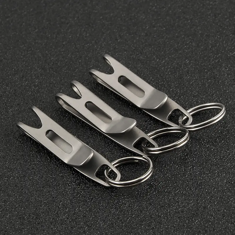 1PC Titanium Clasp Titanium Alloy Key Ring Outdoor EDC Tool Titanium Buckle Hook