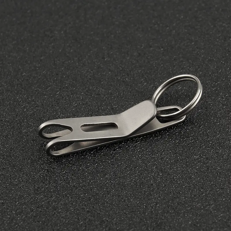 1PC Titanium Clasp Titanium Alloy Key Ring Outdoor EDC Tool Titanium Buckle Hook