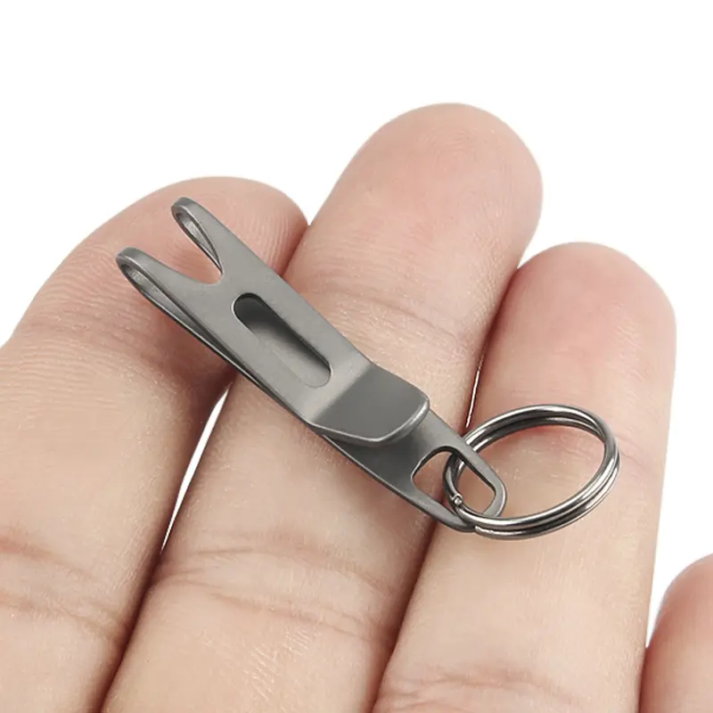 1PC Titanium Clasp Titanium Alloy Key Ring Outdoor EDC Tool Titanium Buckle Hook