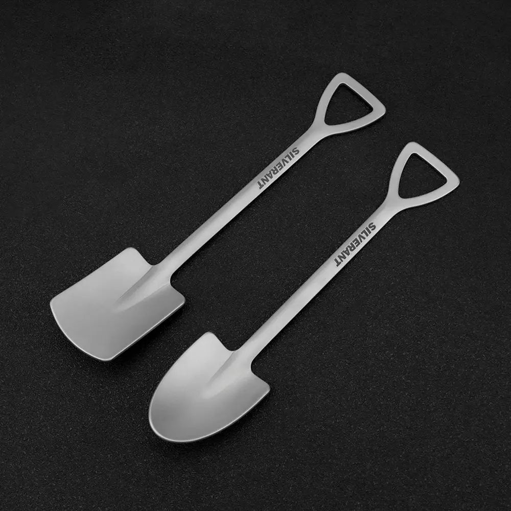 Titanium Alloy Shovel Shape Spoon Watermelon Food Soup Scoop Outdoor Cutlery Utensil Camping Tableware