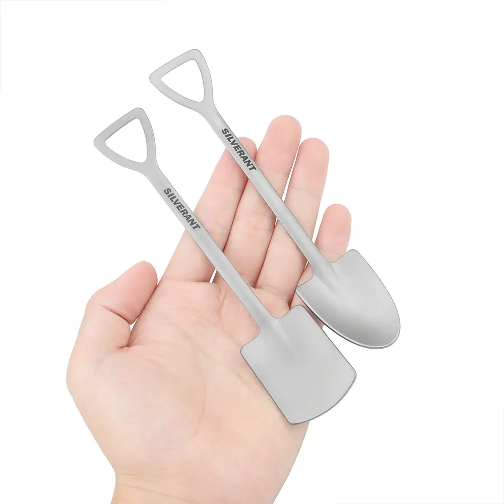 Titanium Alloy Shovel Shape Spoon Watermelon Food Soup Scoop Outdoor Cutlery Utensil Camping Tableware