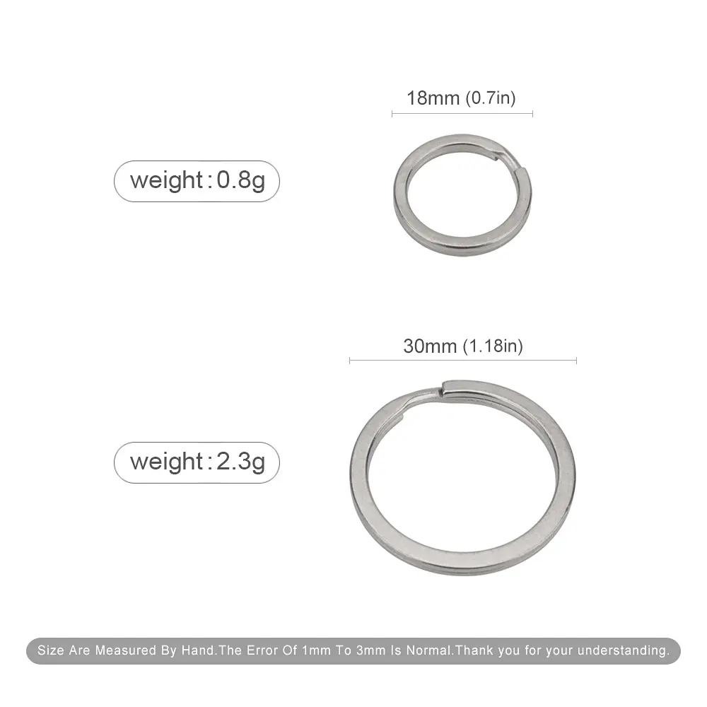 5pcs Titanium Alloy Key Ring 18mm/30mm Keychain Outdoor Tool EDC Buckle Accessories
