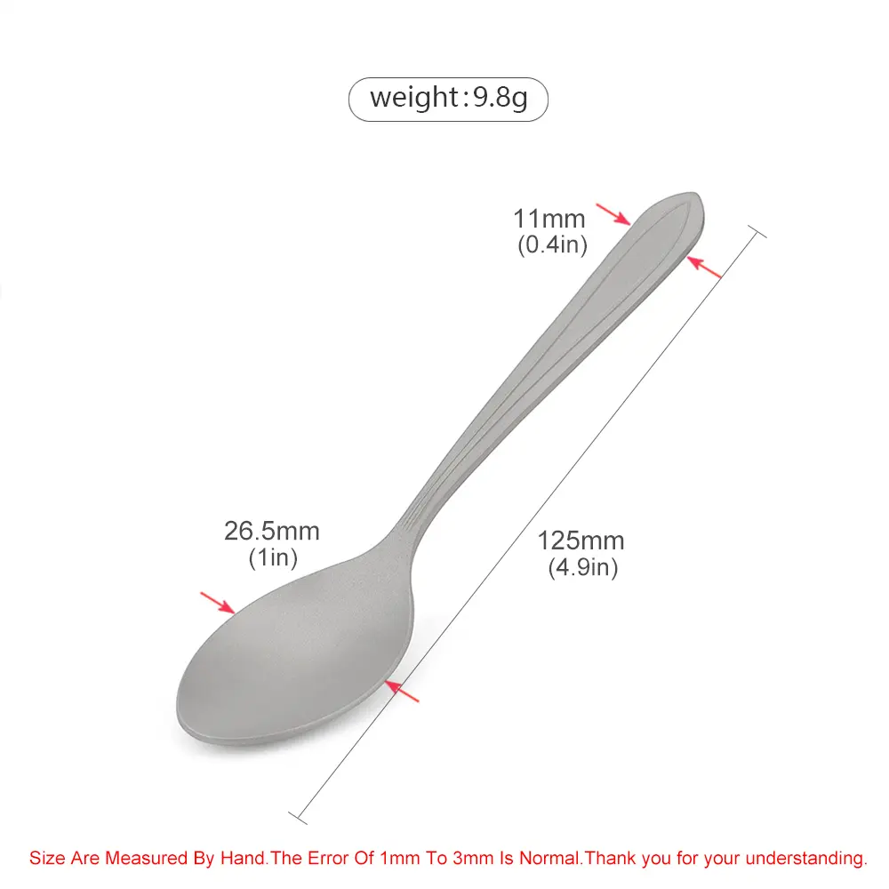 Small Coffee Spoon Titanium Alloy Dessert Spoon Outdoor Camping Food Scoop Lightweight Tableware