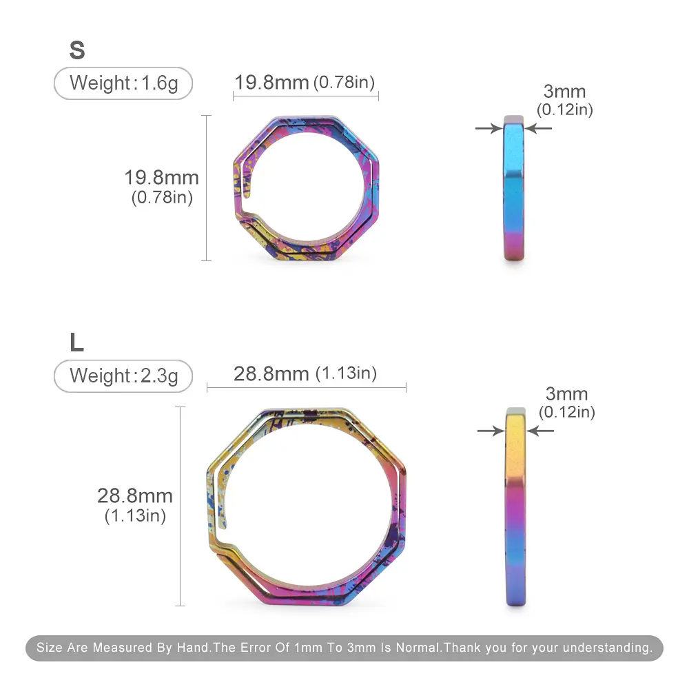S/L Ring Titanium Alloy Colorful Keychain Buckle Outdoor Tool EDC Accessories