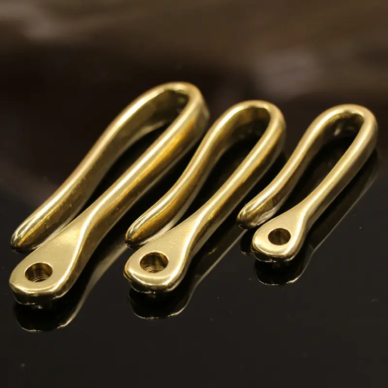 Vintage Brass Keychain Brass U Shape Key Hook EDC Tool Horseshoe Buckle