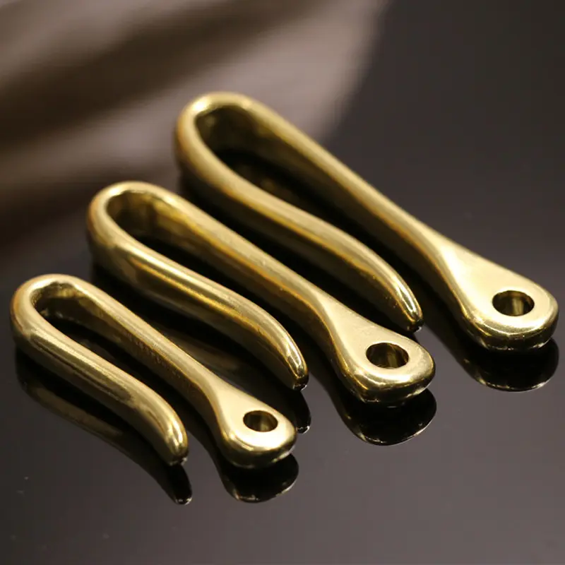 Vintage Brass Keychain Brass U Shape Key Hook EDC Tool Horseshoe Buckle