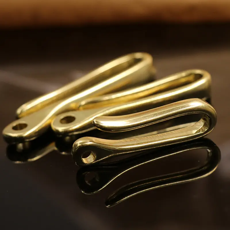 Vintage Brass Keychain Brass U Shape Key Hook EDC Tool Horseshoe Buckle