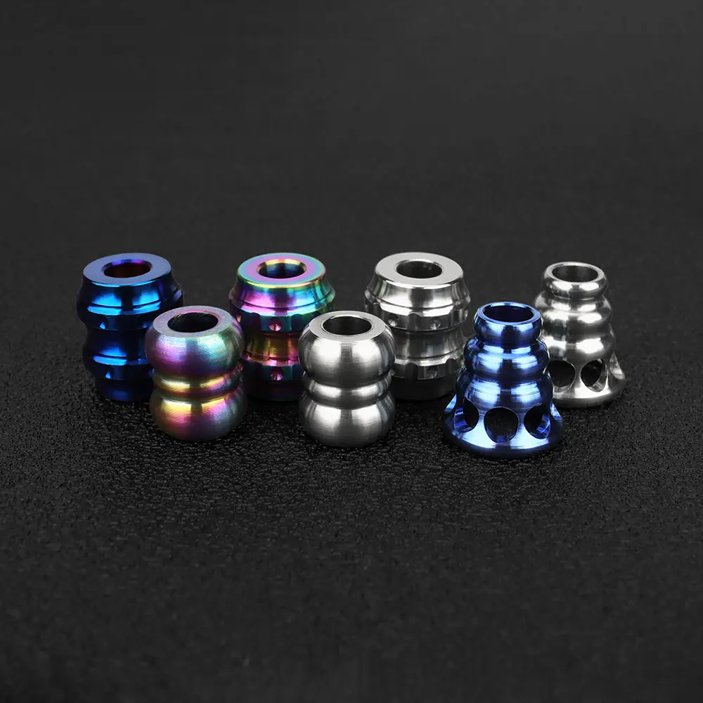 Titanium Alloy Paracord Bead Pendant Keyring Accessories Umbrella Rope Knife Beads Multiple Styles