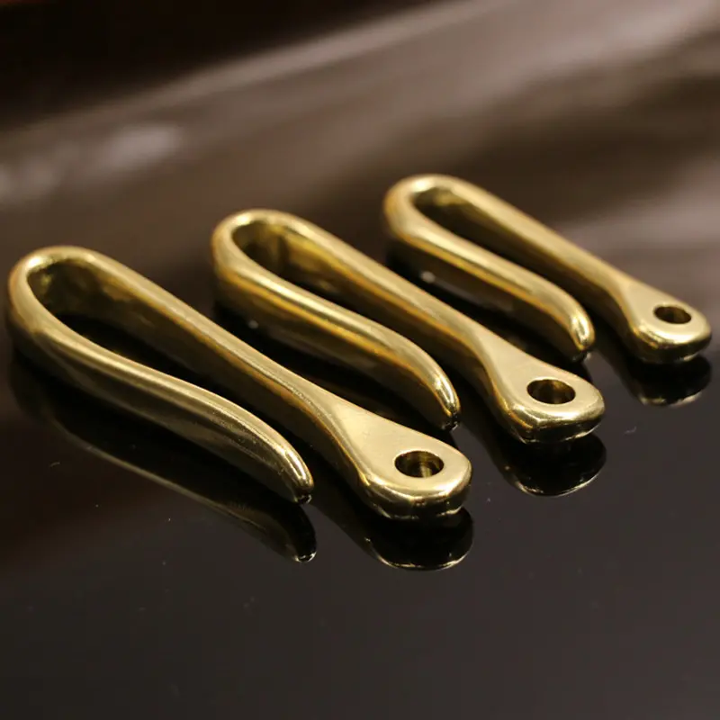 Vintage Brass Keychain Brass U Shape Key Hook EDC Tool Horseshoe Buckle