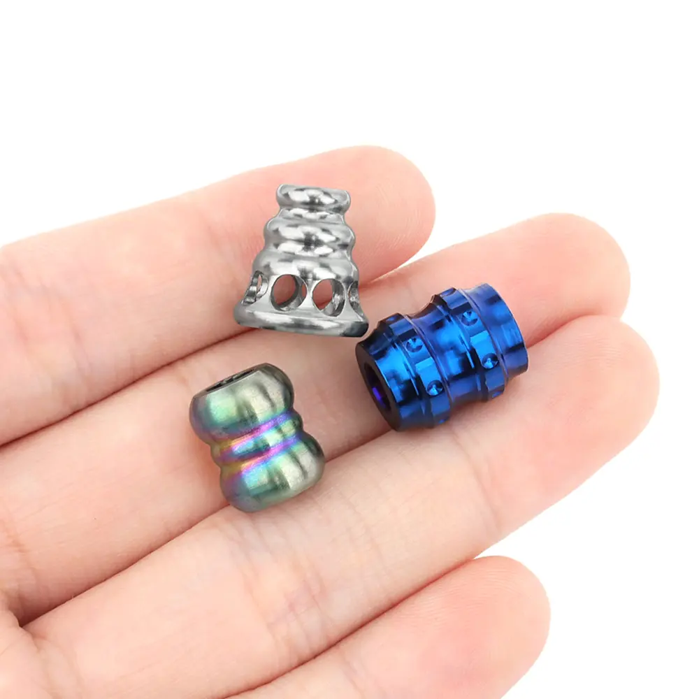 Titanium Alloy Paracord Bead Pendant Keyring Accessories Umbrella Rope Knife Beads Multiple Styles