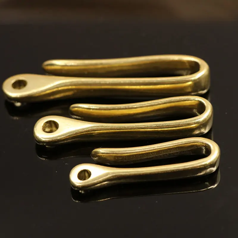 Vintage Brass Keychain Brass U Shape Key Hook EDC Tool Horseshoe Buckle