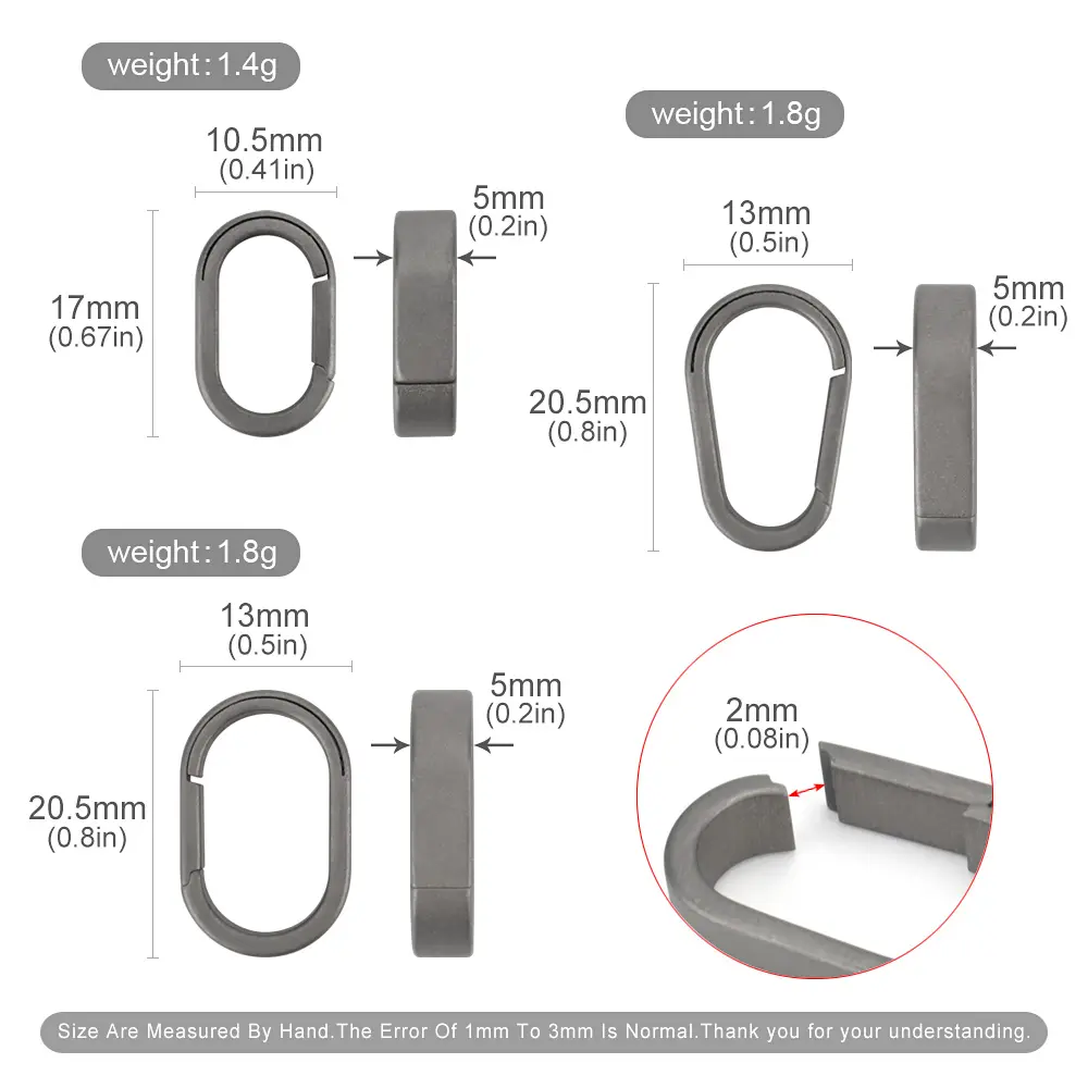 1PC Small Titanium Buckle Keychain Waist Belt Accessories Outdoor EDC Tool Titanium Alloy Keyring