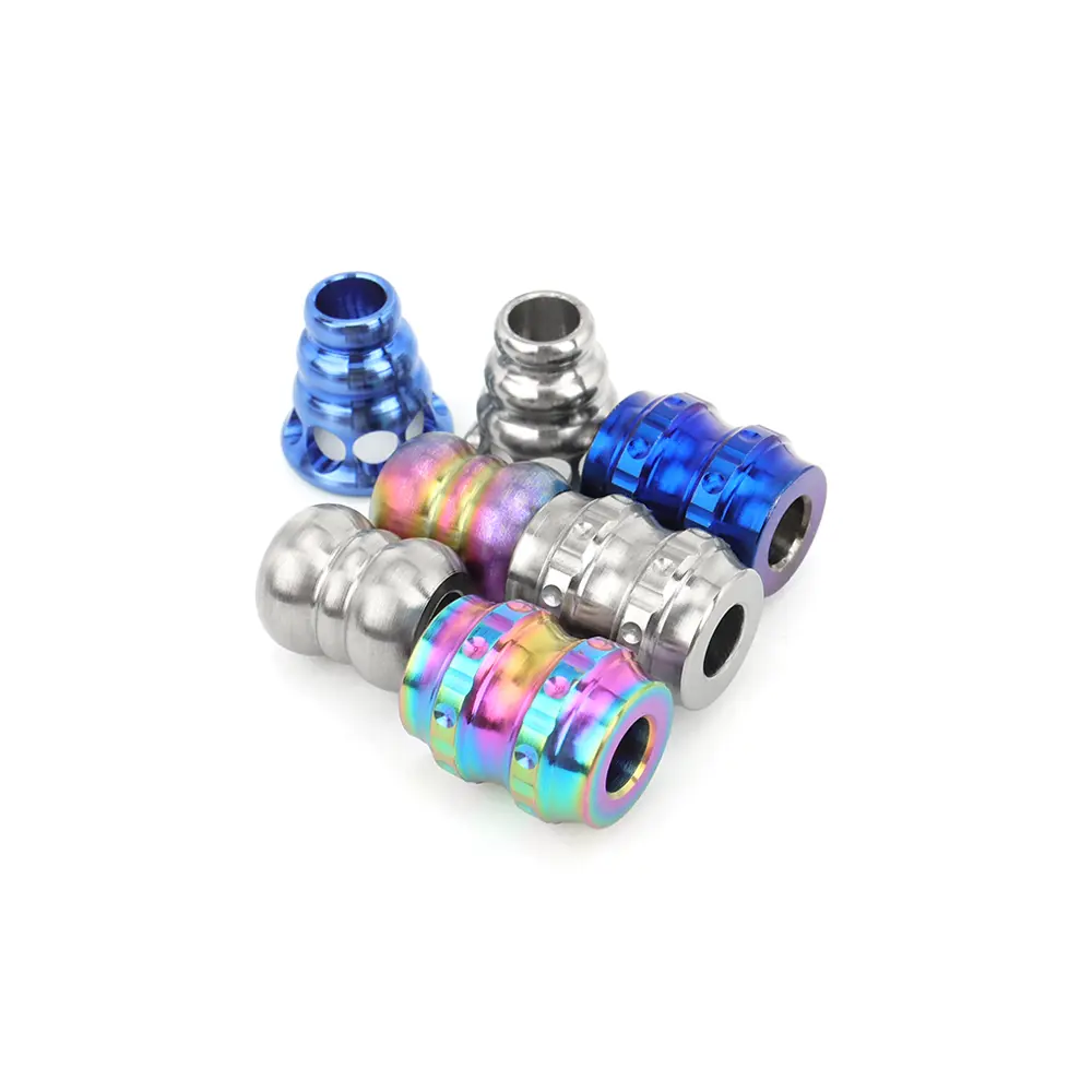 Titanium Alloy Paracord Bead Pendant Keyring Accessories Umbrella Rope Knife Beads Multiple Styles