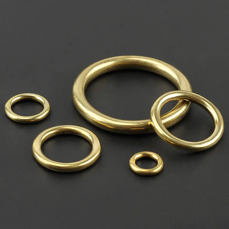 3pcs Yellow Brass Ring Outdoor Tool DIY Copper Seamless Solid Key Ring