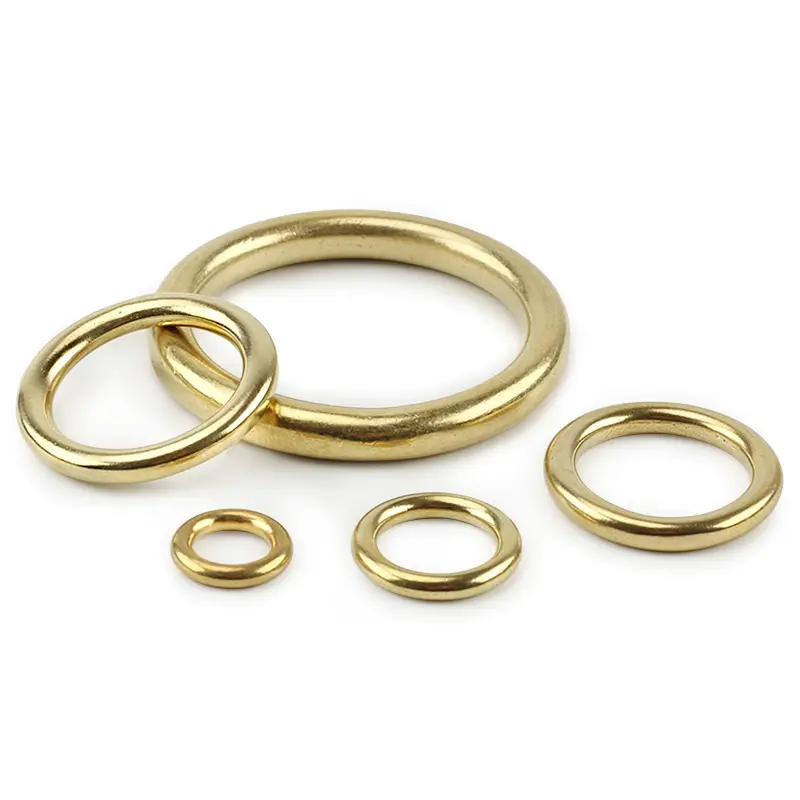 3pcs Yellow Brass Ring Outdoor Tool DIY Copper Seamless Solid Key Ring