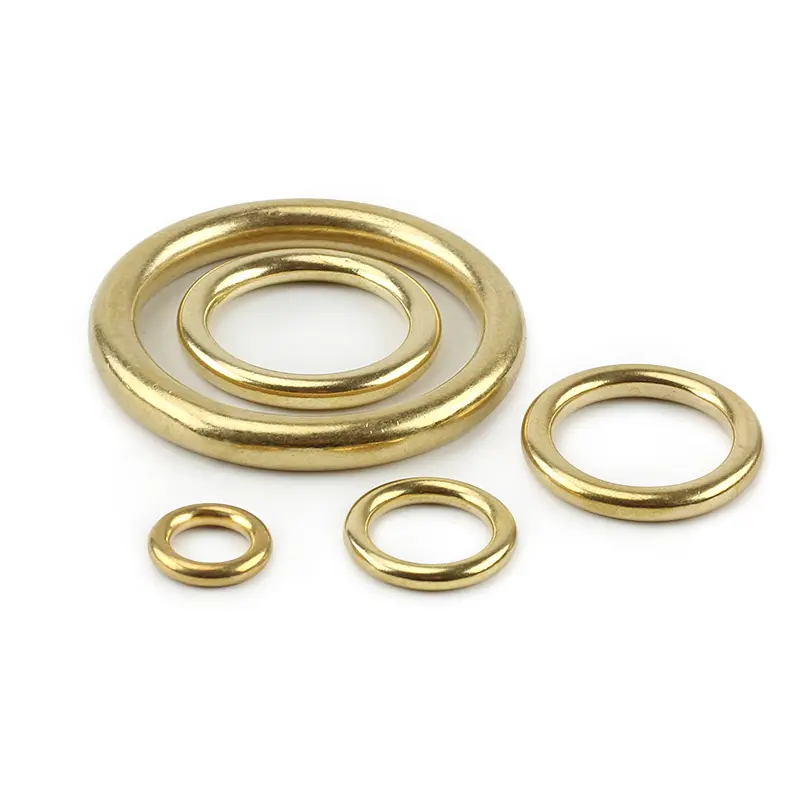 3pcs Yellow Brass Ring Outdoor Tool DIY Copper Seamless Solid Key Ring