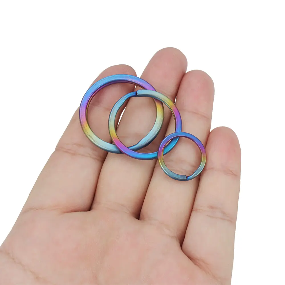 3pcs Mix 20/30/35mm Keychain Titanium Alloy Keyring EDC Outdoor Small Tool Titanium Ring Accessories