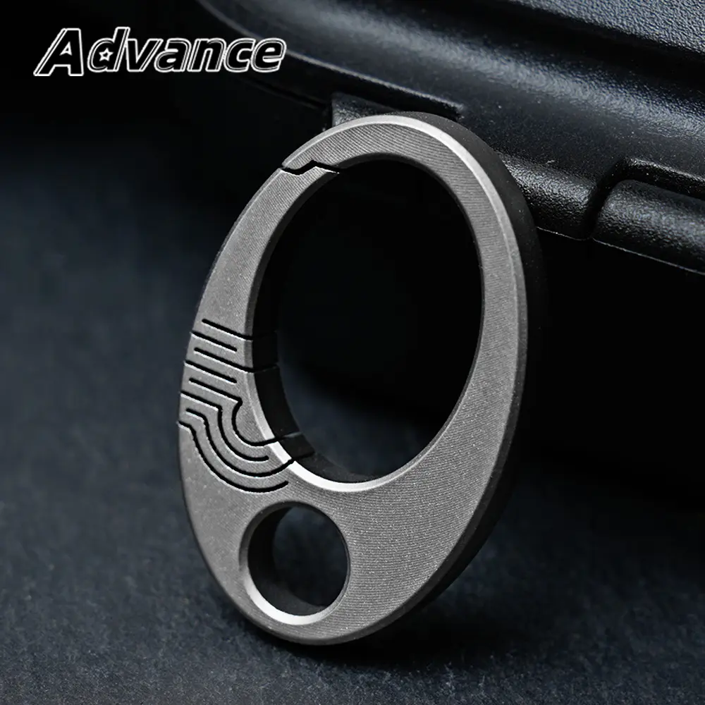 Mini Titanium Alloy Buckle Small Oval Keychain EDC Outdoor Tool