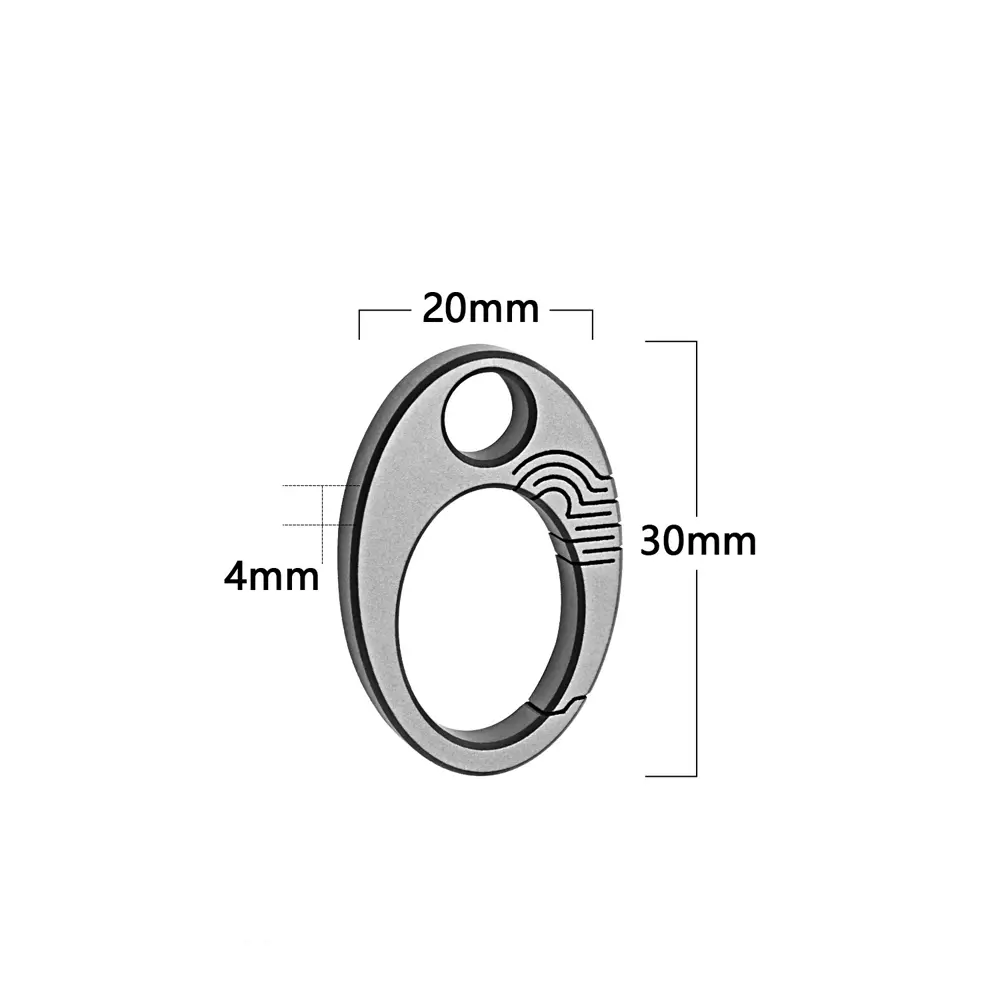 Mini Titanium Alloy Buckle Small Oval Keychain EDC Outdoor Tool