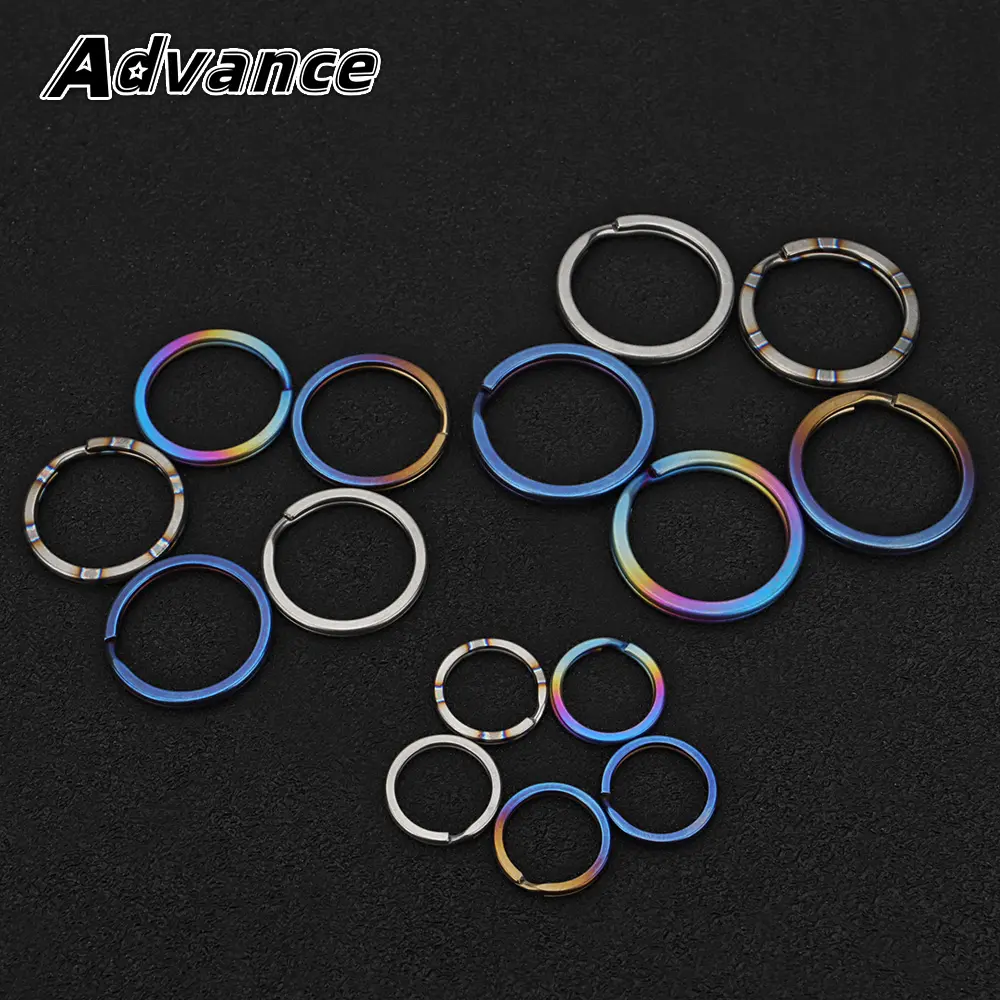 3pcs Mix 20/30/35mm Keychain Titanium Alloy Keyring EDC Outdoor Small Tool Titanium Ring Accessories