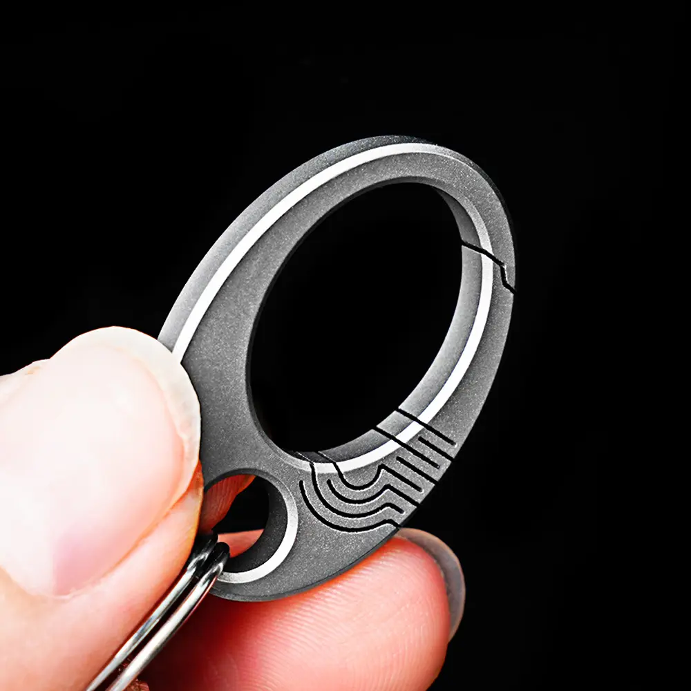 Mini Titanium Alloy Buckle Small Oval Keychain EDC Outdoor Tool