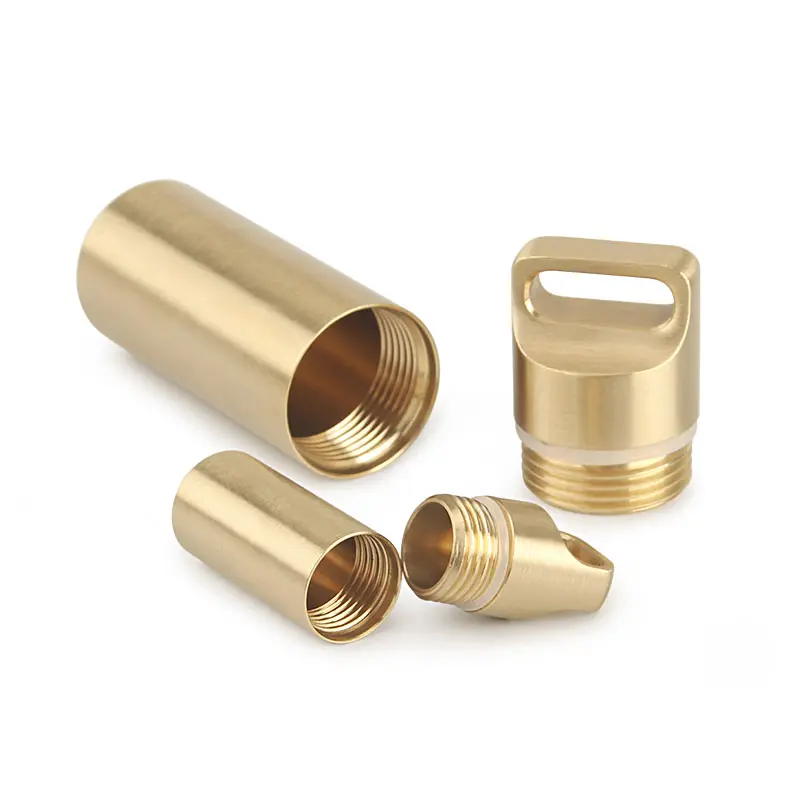 S/M/L Brass Waterproof Canister Keychain Bottle Outdoor Camping Tool