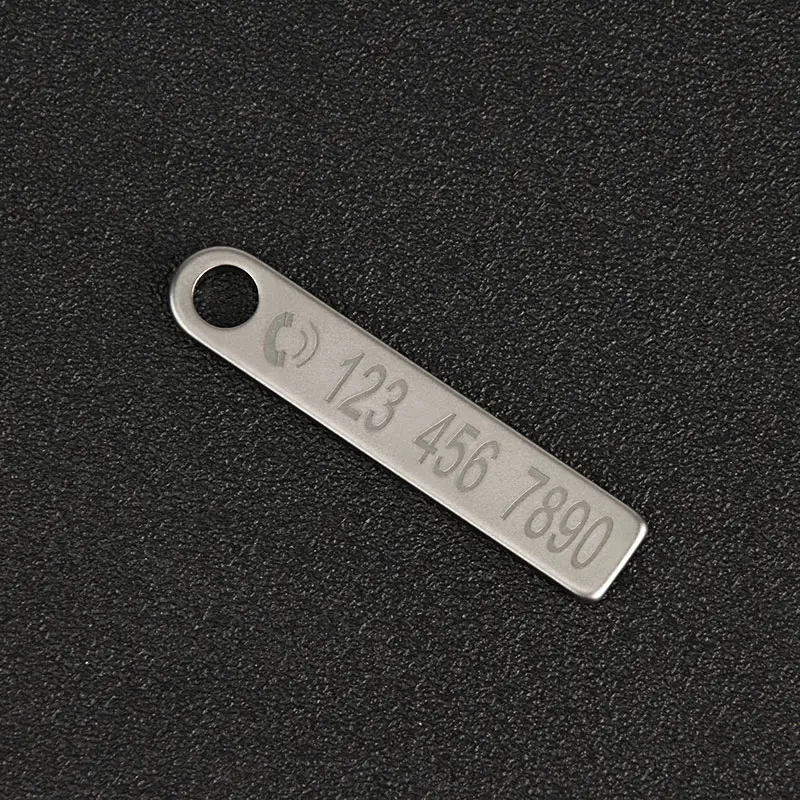 Titanium Plate Blank DIY Name Tag Keyring Pendant Titanium Alloy Rope Paracord Accessories