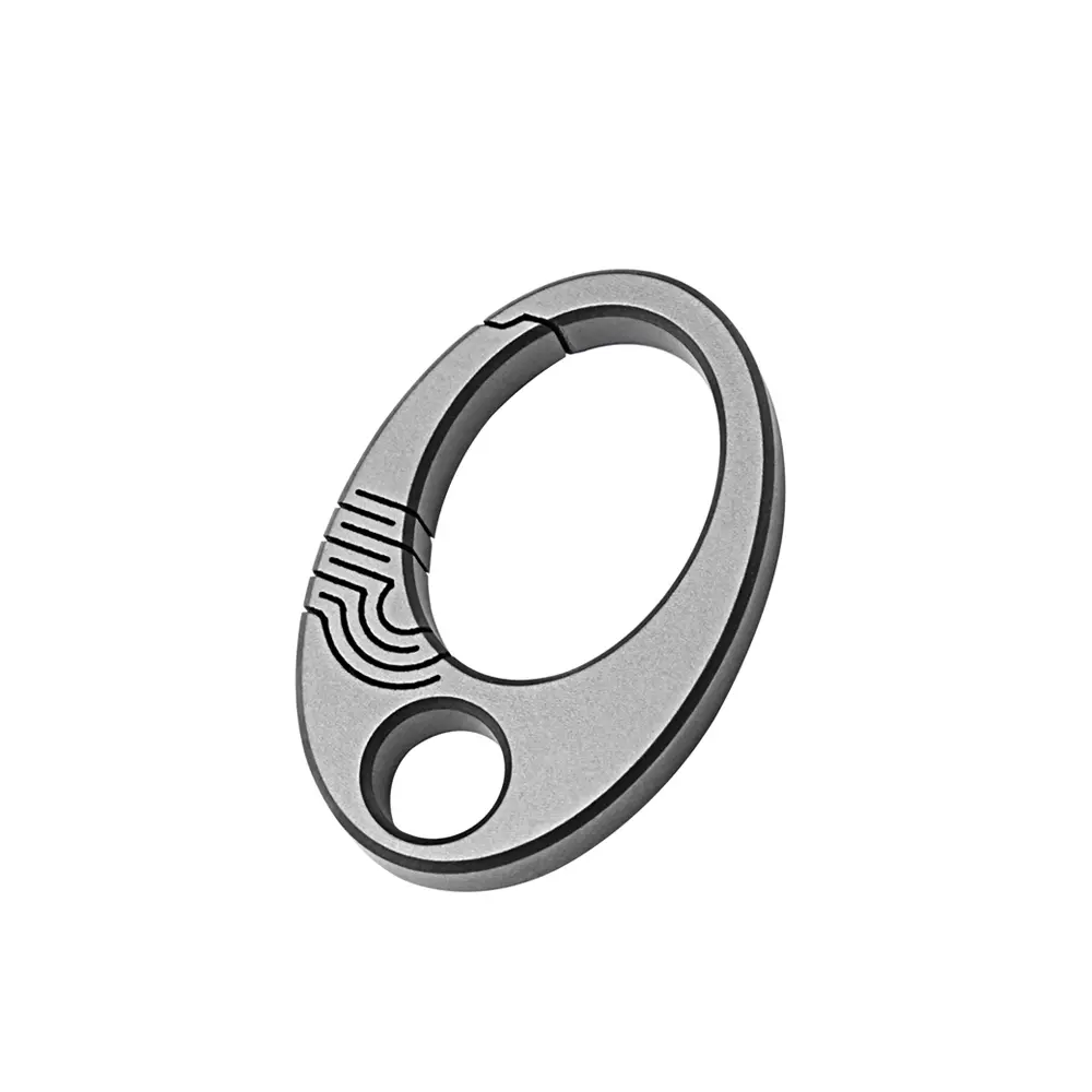 Mini Titanium Alloy Buckle Small Oval Keychain EDC Outdoor Tool