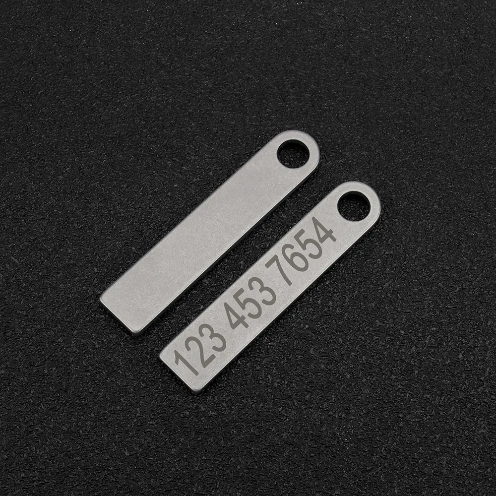 Titanium Plate Blank DIY Name Tag Keyring Pendant Titanium Alloy Rope Paracord Accessories