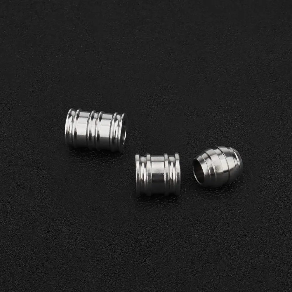 Titanium Alloy Silvery Bead DIY Braided Paracord Bead Umbrella Rope Pendant Keyring Accessories