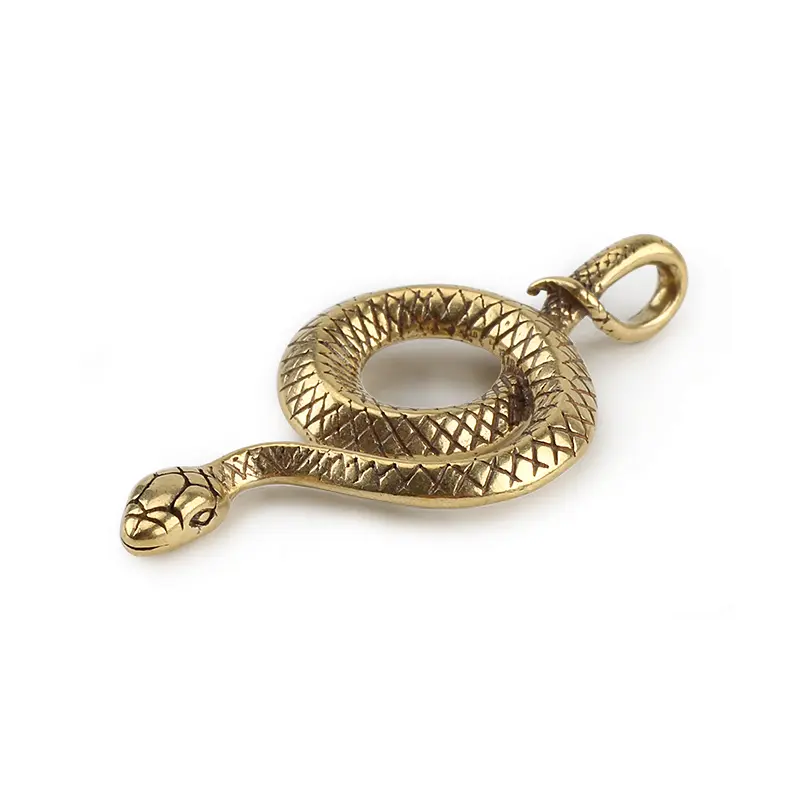 Various Styles Brass Snake Key Ring Boa Key chain Outdoor Accessories EDC Copper Snake Car Hanging