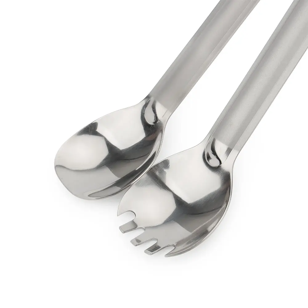 Outdoor Titanium Alloy Tableware Titanium Long Handle Fork Spoon Camping Portable Stirring Spoon Soup Ultralight Travel Supplies