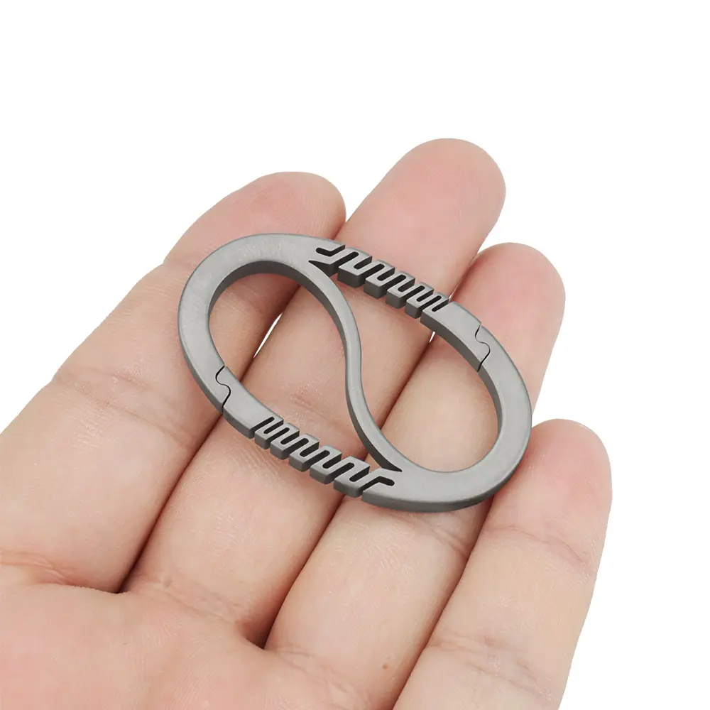 Oval Titanium Alloy Buckle Waist Keychain Buckle Car Accessories Outdoor Camping Tool EDC