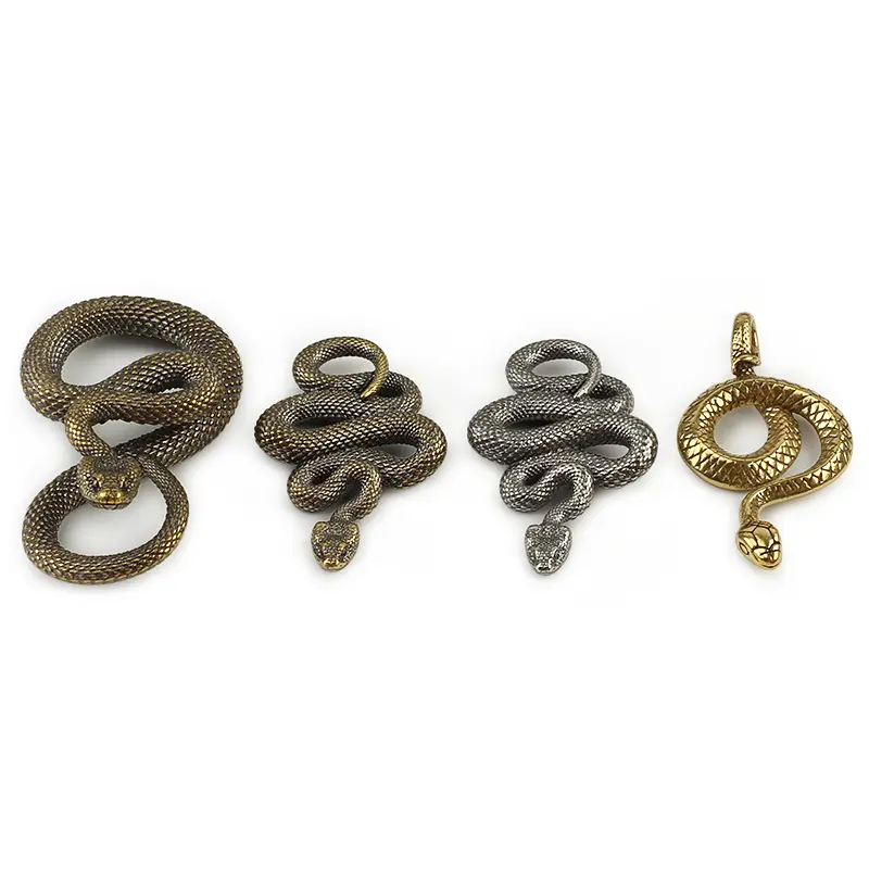 Various Styles Brass Snake Key Ring Boa Key chain Outdoor Accessories EDC Copper Snake Car Hanging