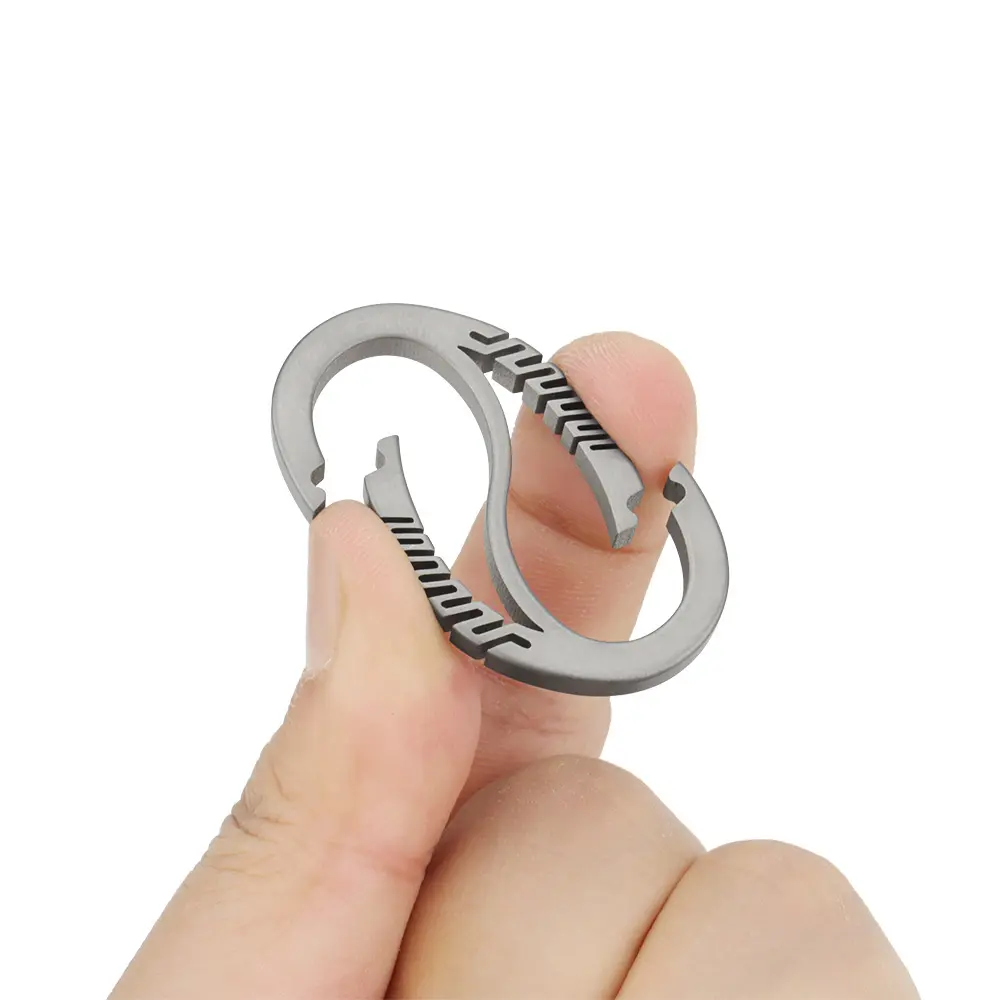 Oval Titanium Alloy Buckle Waist Keychain Buckle Car Accessories Outdoor Camping Tool EDC