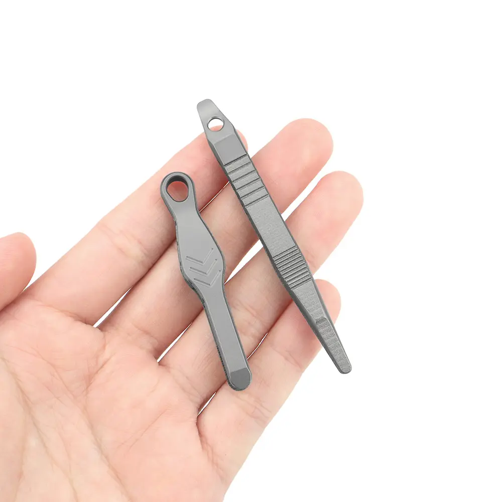 Titanium Alloy Small Tweezers Keychain Portable Mini Tweezer Outdoor EDC Tool