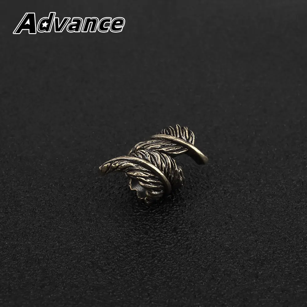 Feather Shape Brass Knife Beads Paracord Lanyard Pendant Rope Bead DIY
