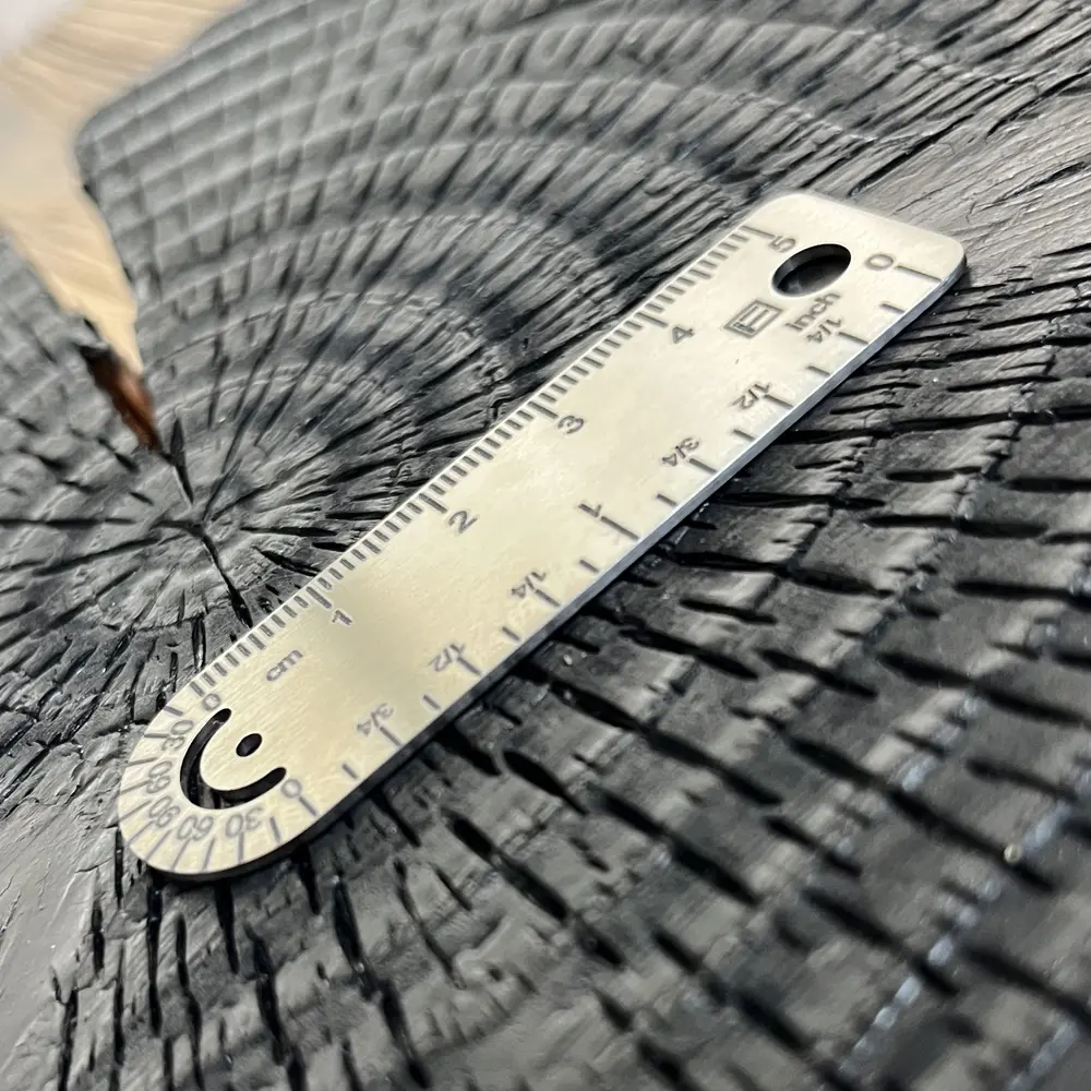 Mini Titanium Alloy Ruler Titanium Small Ruler Keychain Accessories Outdoor Tool