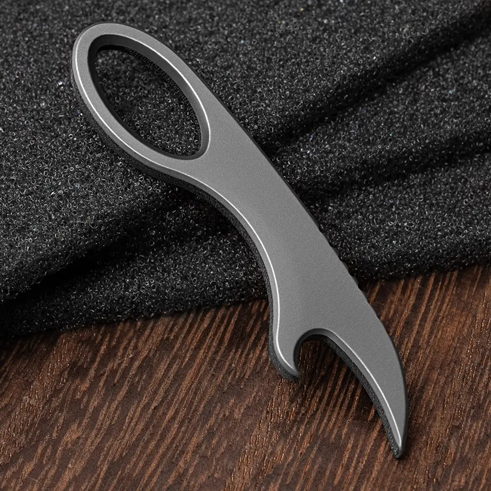 Small Bottle Opener Multifunctional Keychain Titanium Alloy Pendant Outdoor Tool EDC Accessories